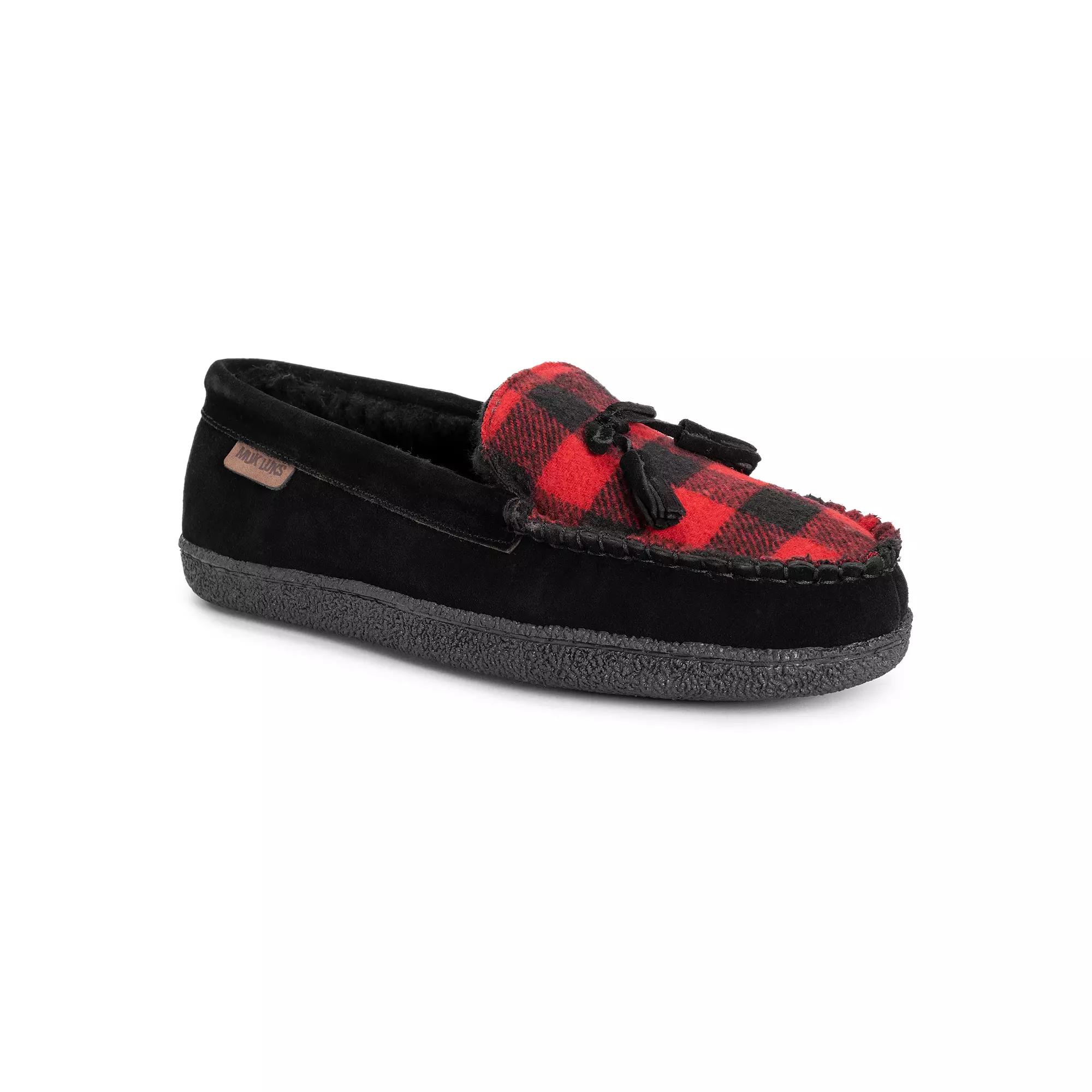 MUK LUKS Talan Men's Leather Moccasin Slippers,  Product Image