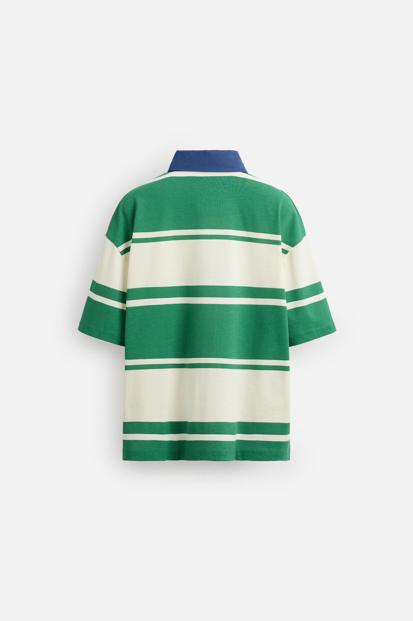 STRIPED TEXT POLO SHIRT Product Image