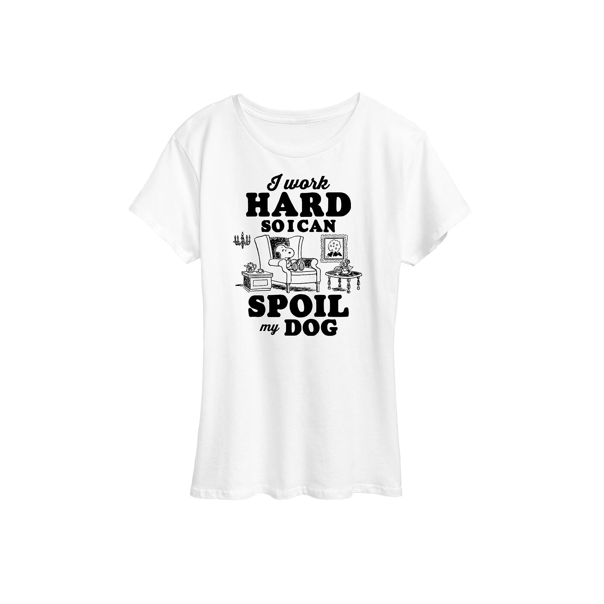 Women's Peanuts Snoopy Work To Spoil My Dog Graphic Tee,  Product Image