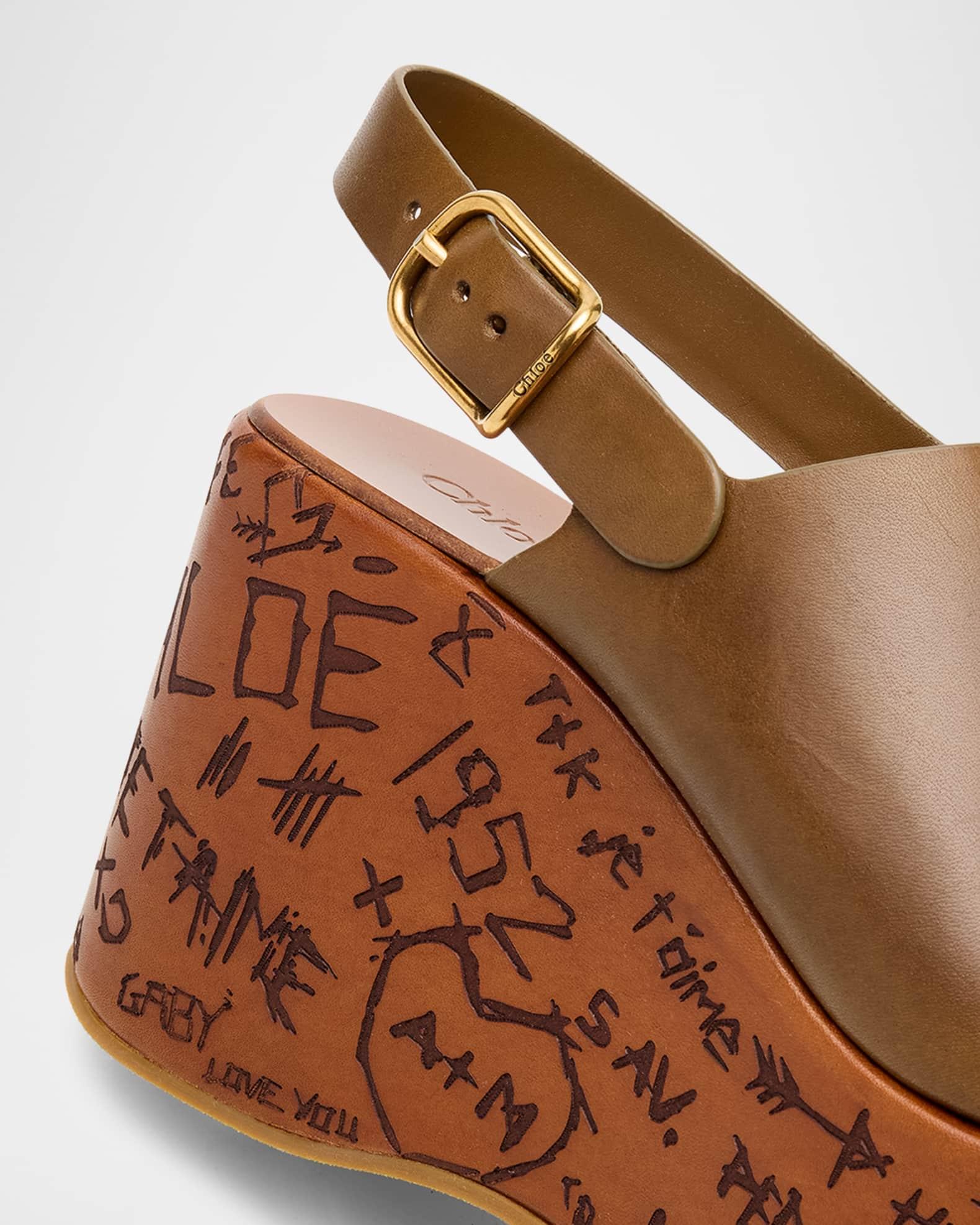 Maxime Leather Slingback Platform Sandals Product Image