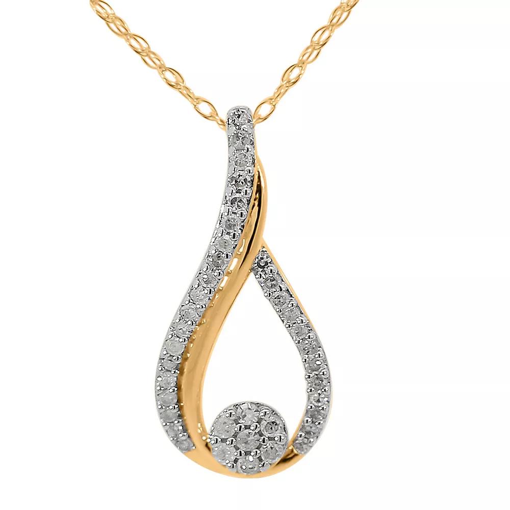 10k Gold 1/10 Carat T.W. Diamond Pendant Necklace, Women's, Size: 18" Product Image