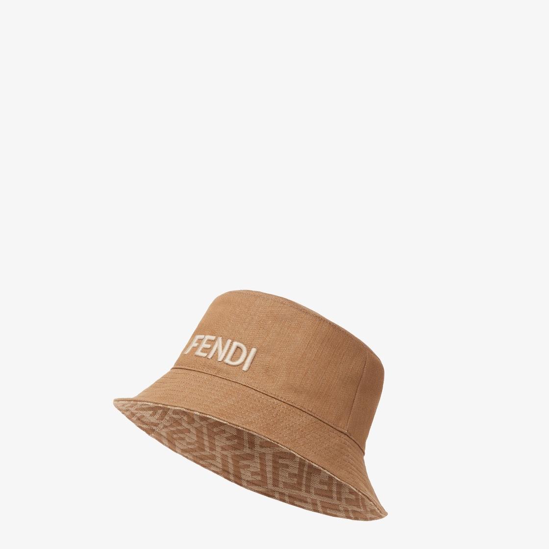 HatReversible brown canvas bucket hat Product Image