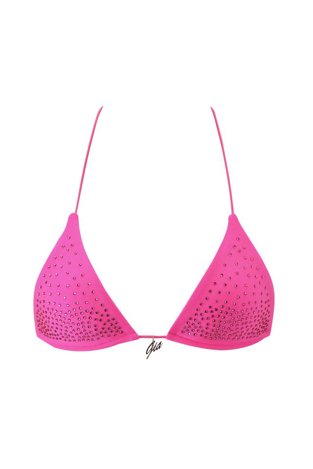 BAMBI DIAMANTE BIKINI TOP - NEON PINK Product Image