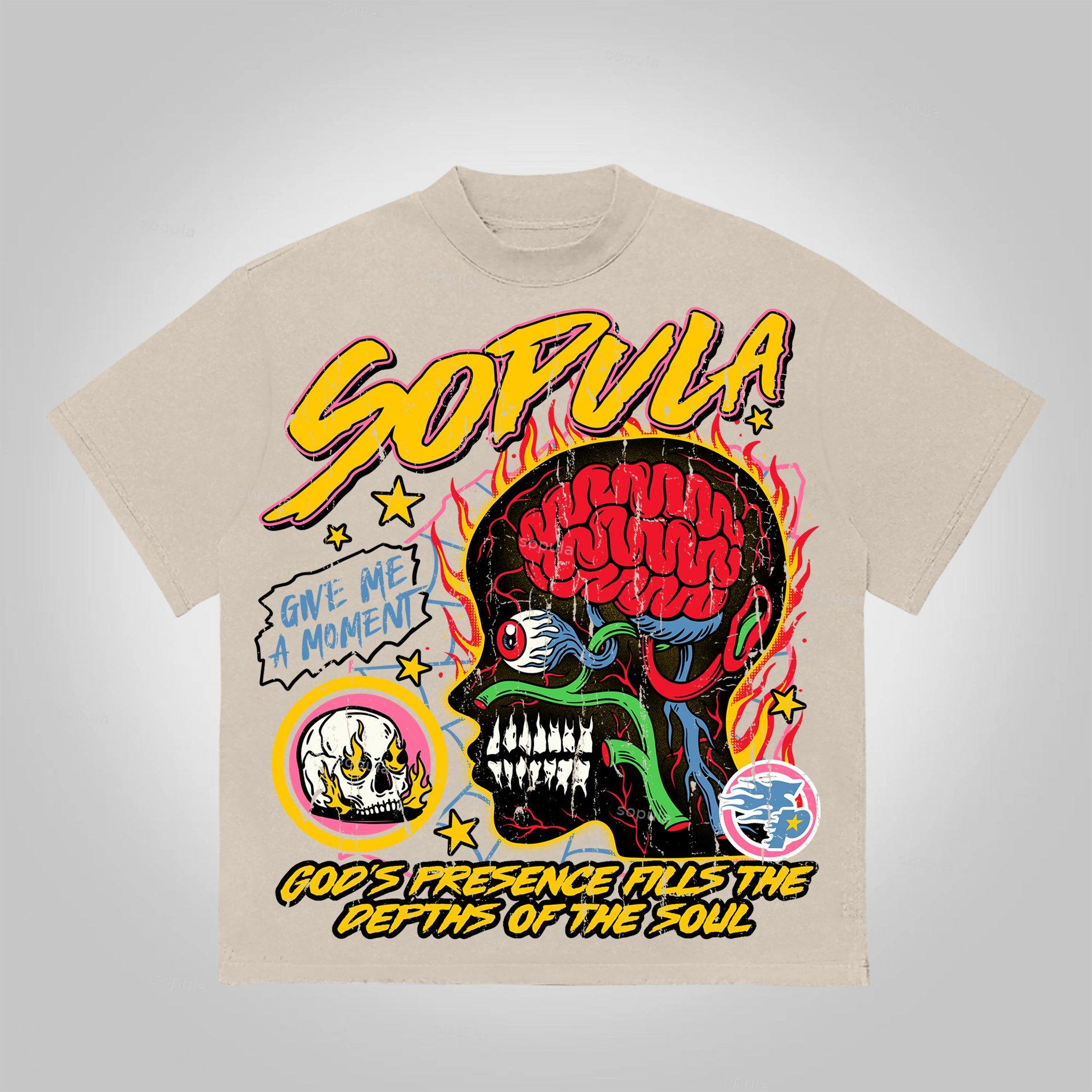 Sopula Studio Burning Soul Graphics Cotton T-Shirt Product Image