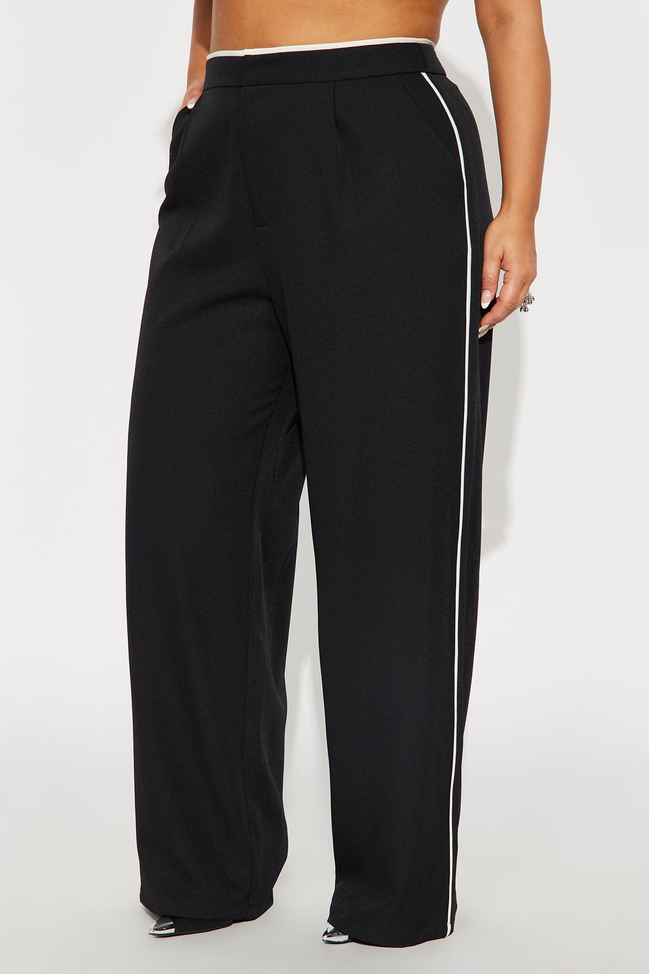 Faye Wide Leg Trouser Pants - Black/combo Female Product Image
