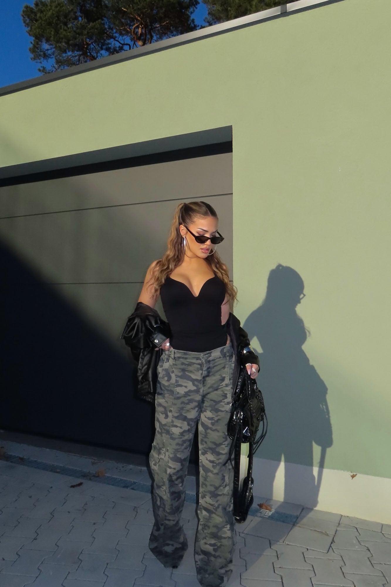 Berkely Washed Camo Cargo Pant - Olive/combo Product Image