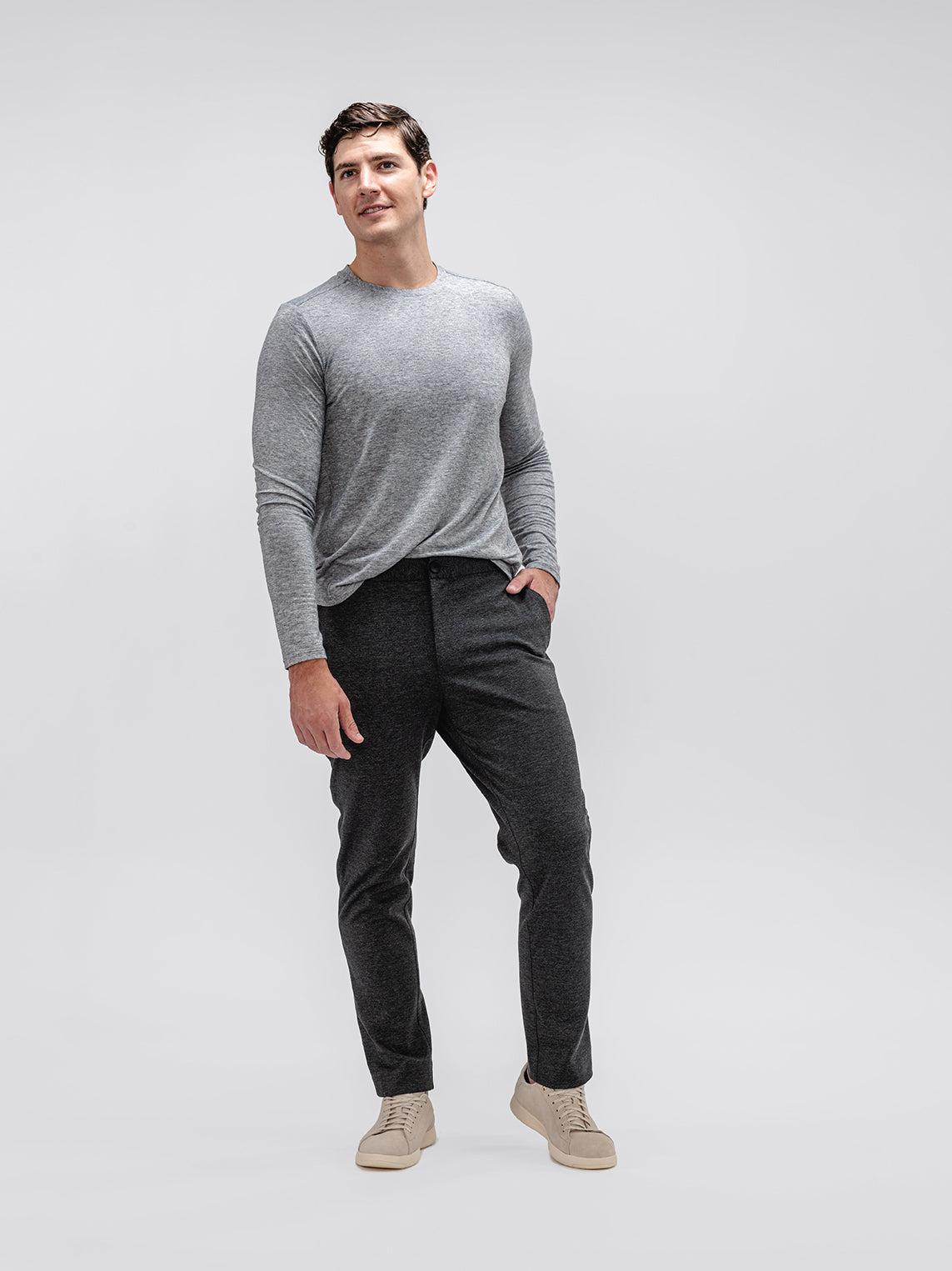 Men's Composite Merino Long Sleeve Tee - Pale Grey Heather Product Image