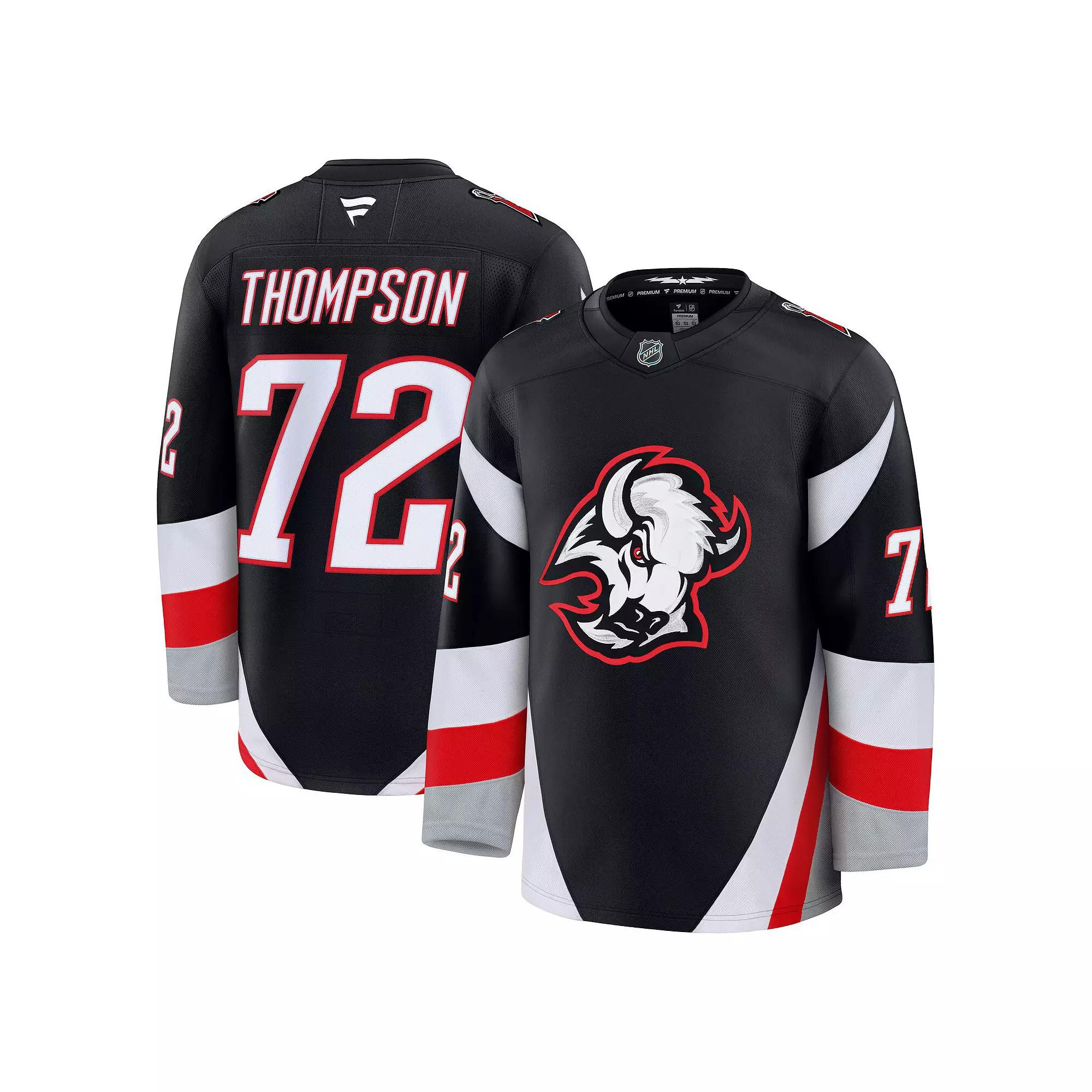 Men's Fanatics Tage Thompson Black Buffalo Sabres Alternate Premium Jersey, Size: 54 Product Image