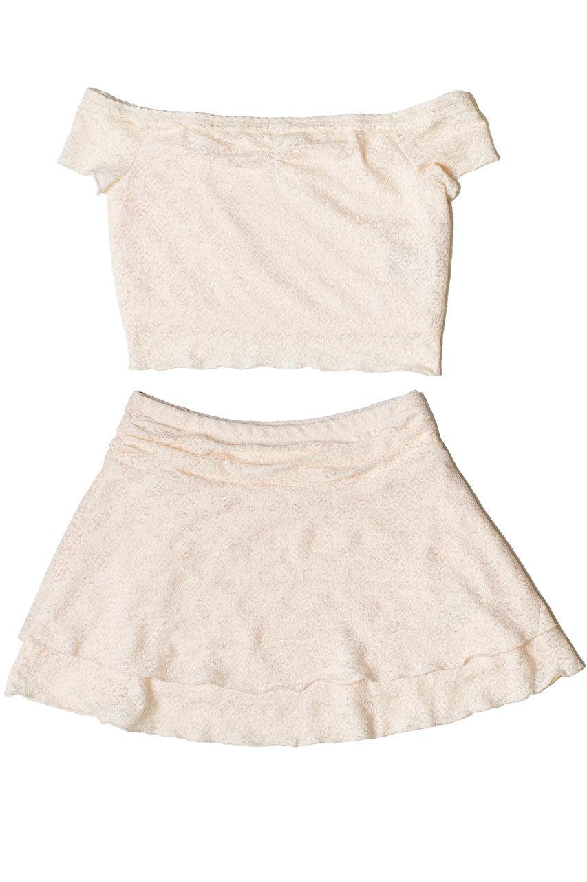 Lace Tier Mini Skirt Product Image