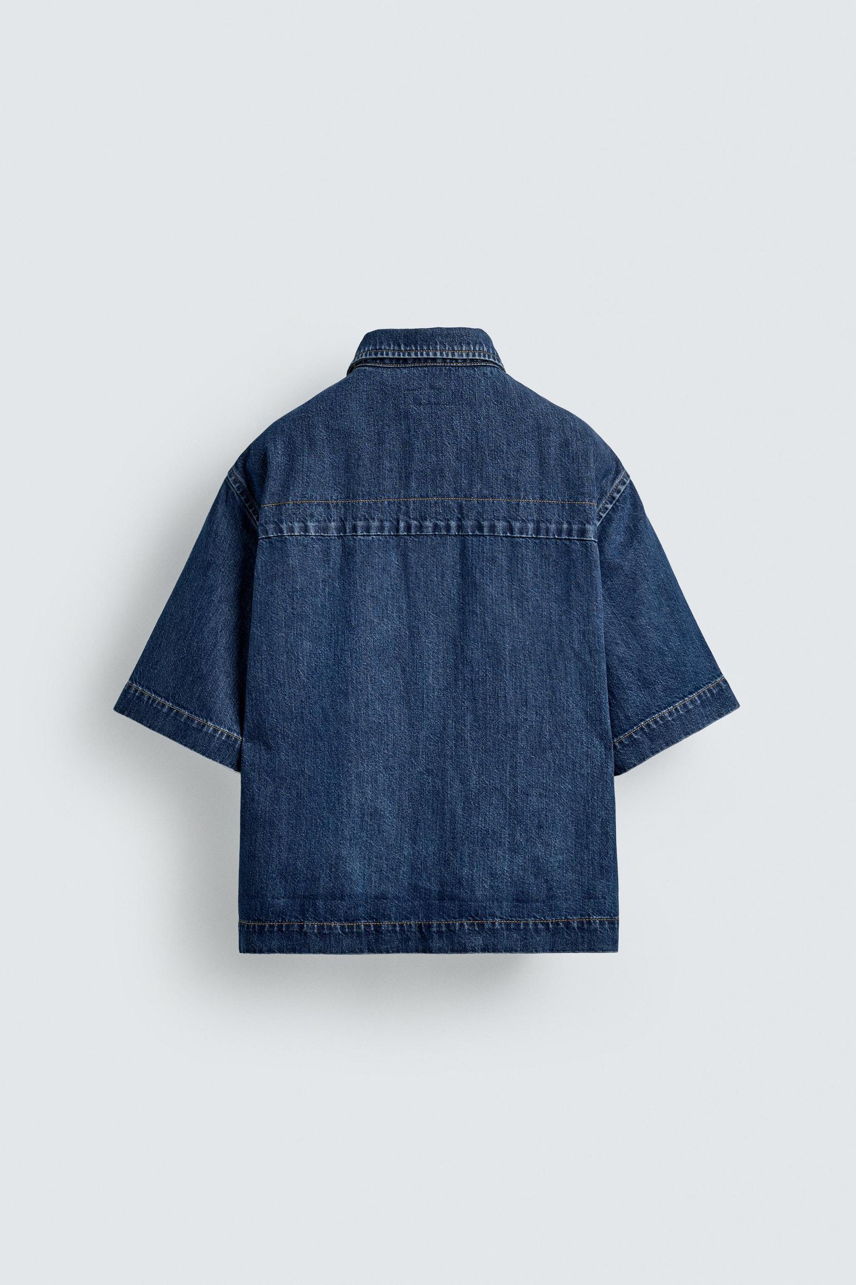SHORT SLEEVE DENIM SHIRT Product Image