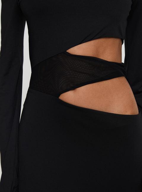 Kazimier Long Sleeve Maxi Dress Black Product Image