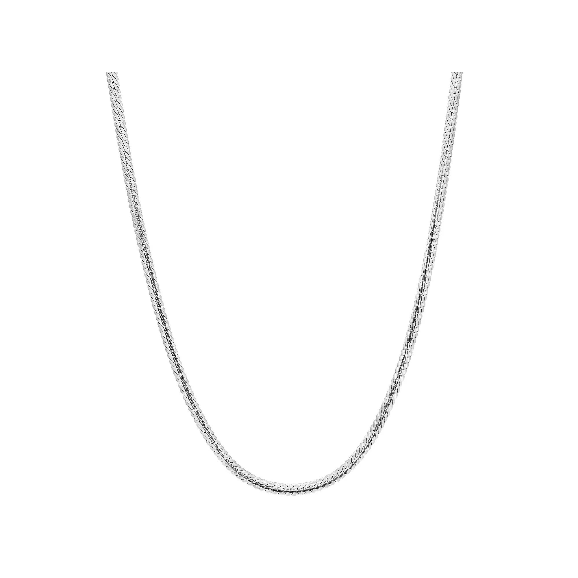 Stella Grace Sterling Silver 3 mm Herringbone Chain Necklace, Womens Product Image