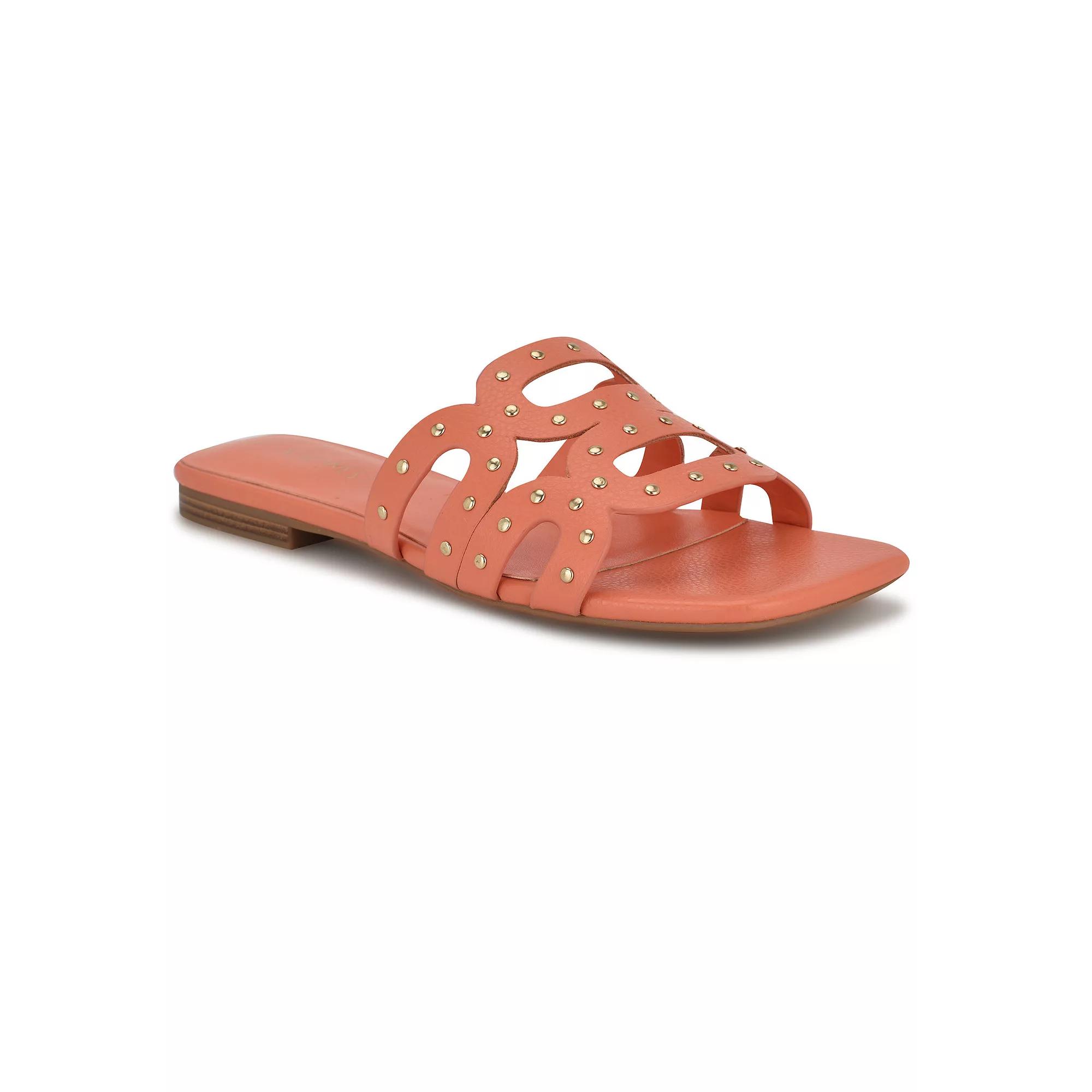 Nine West Mckinna Women's Slip-On Square Toe Flat Sandals, Size: 5, Orange Product Image