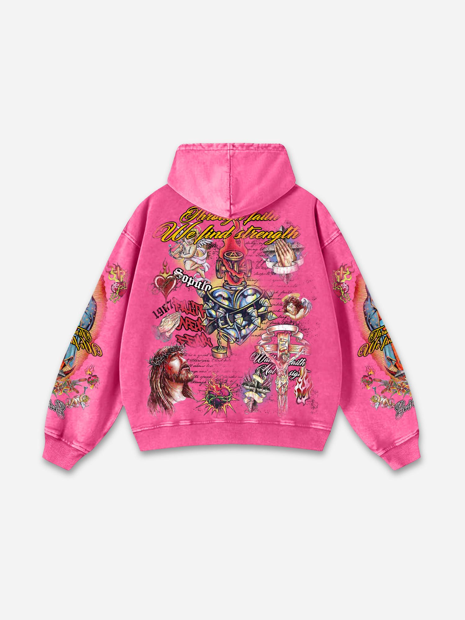 Fly By Choice X Spacestation Graphic Print Acid Wash Hoodie Product Image