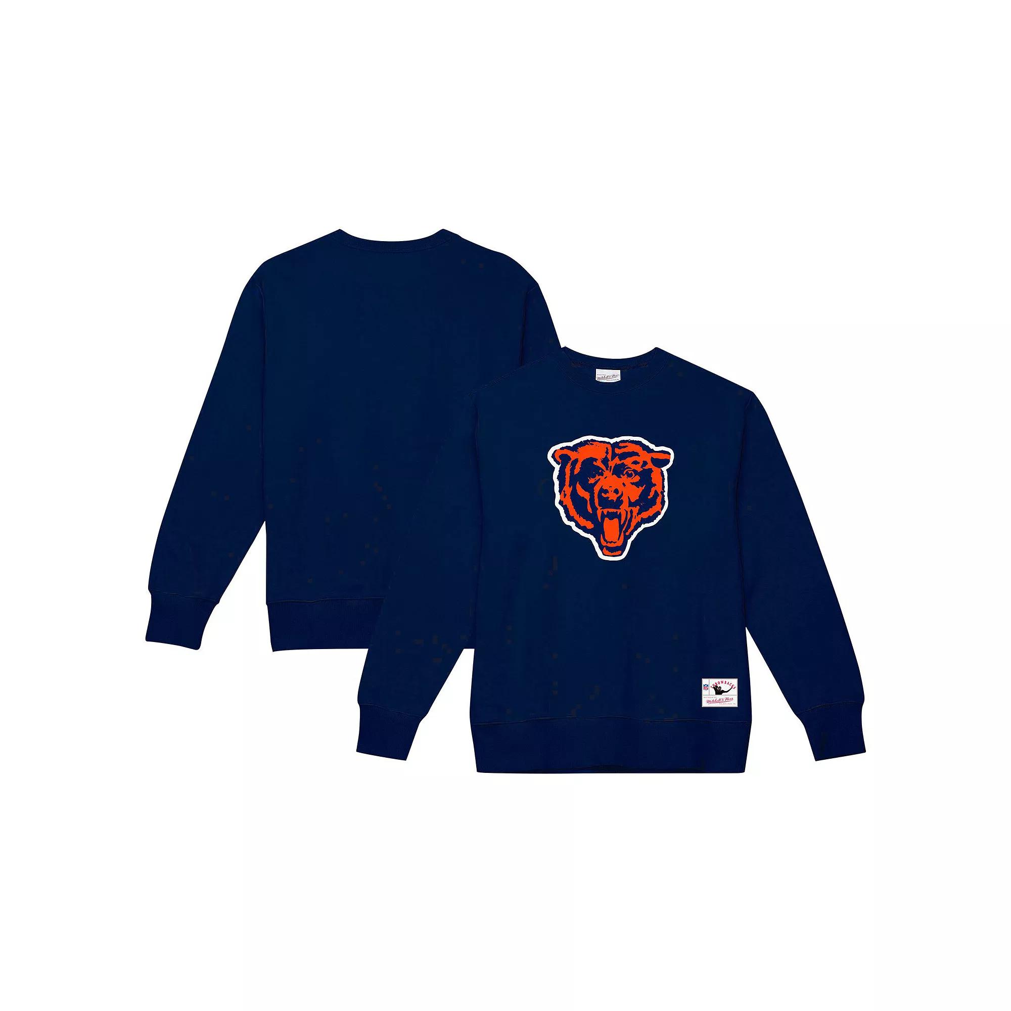Men's Mitchell & Ness Navy Chicago Bears Basic Fleece Pullover Sweatshirt, Size: 3XL, Blue Product Image