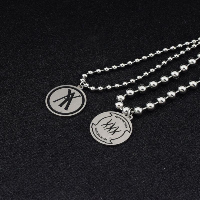 Disc Pendant Bead Chain Necklace Product Image
