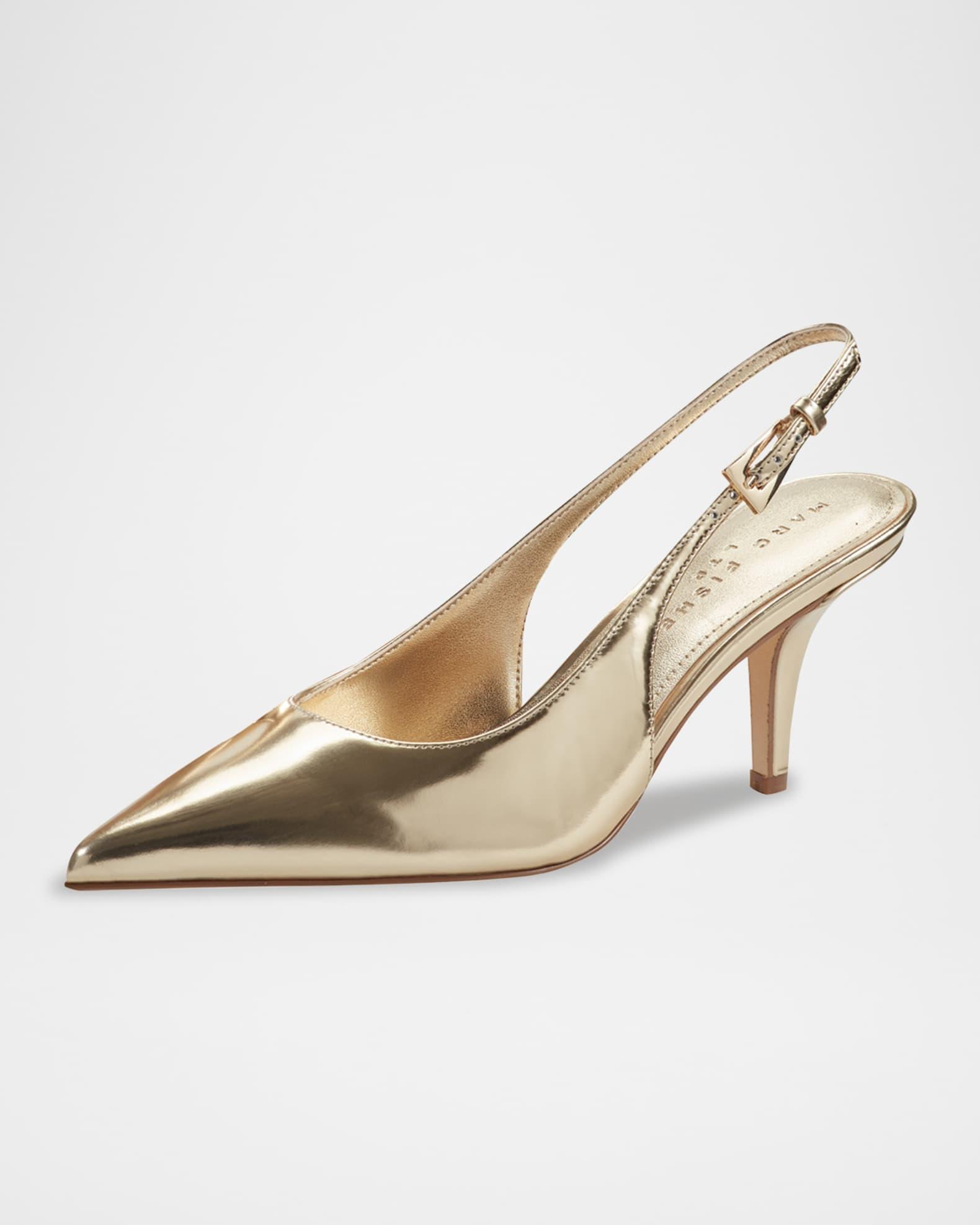 Dorie Metallic Leather Slingback Pumps Product Image