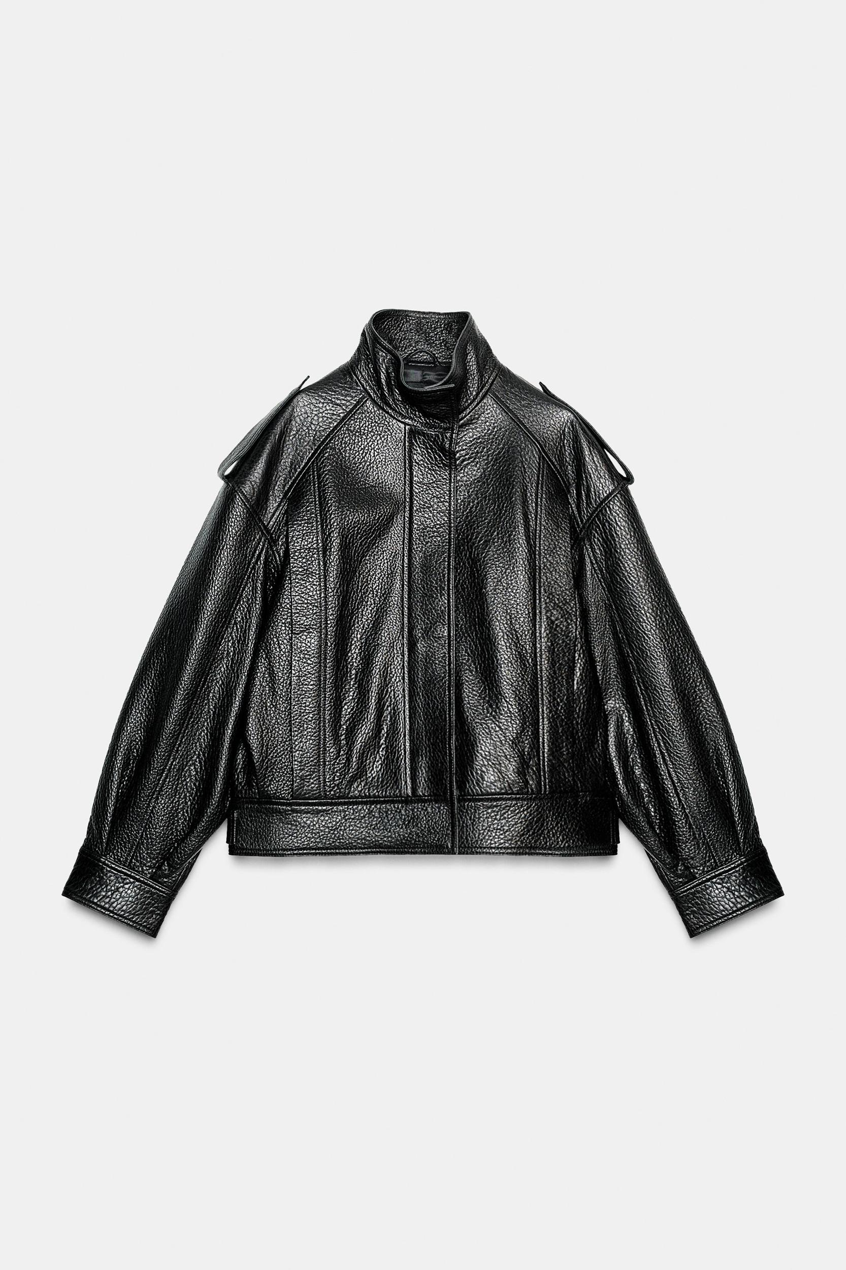 LEATHER BOMBER JACKET ZW COLLECTION LIMITED EDITION Product Image