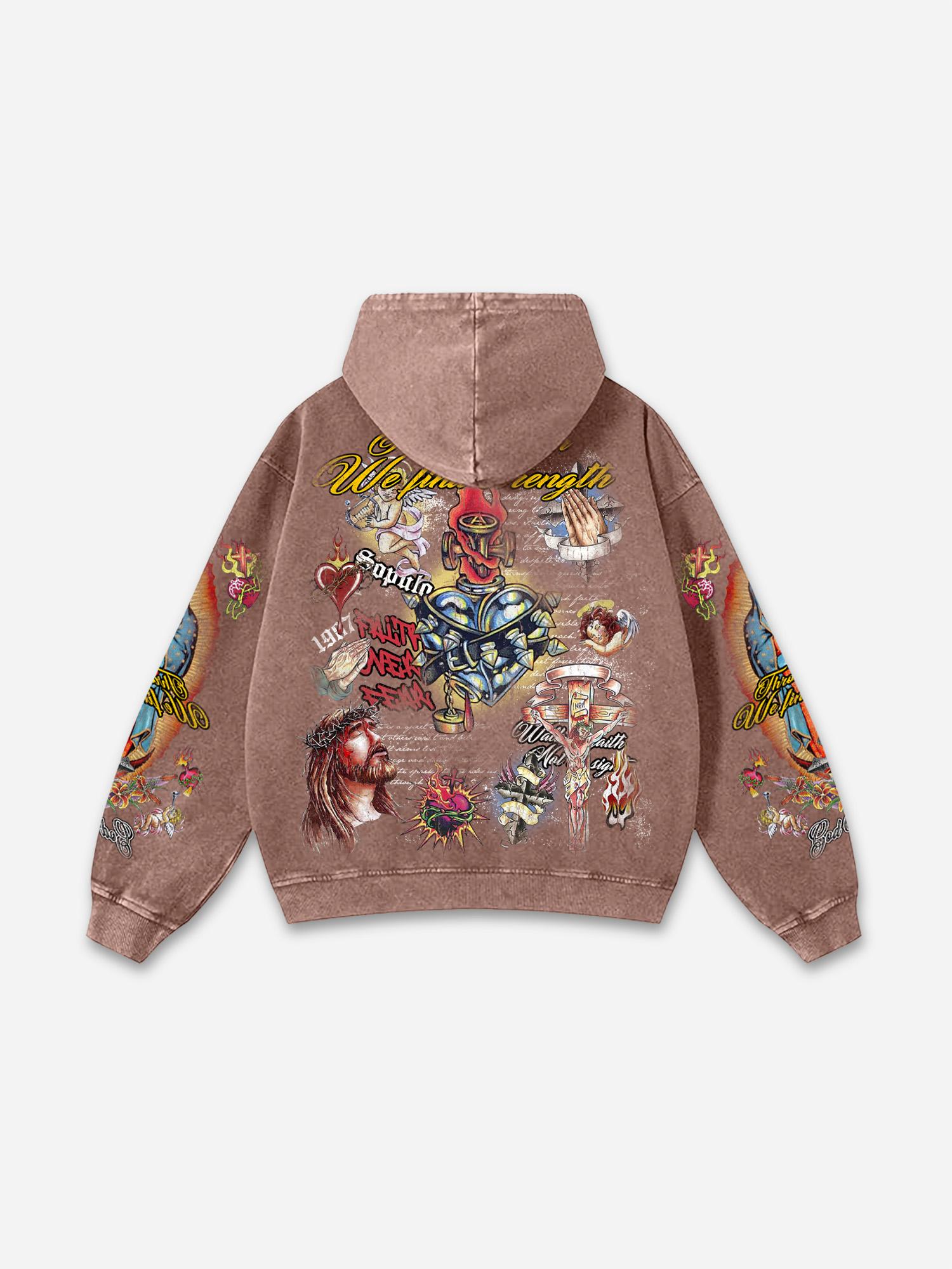 Fly By Choice X Spacestation Graphic Print Acid Wash Hoodie Product Image