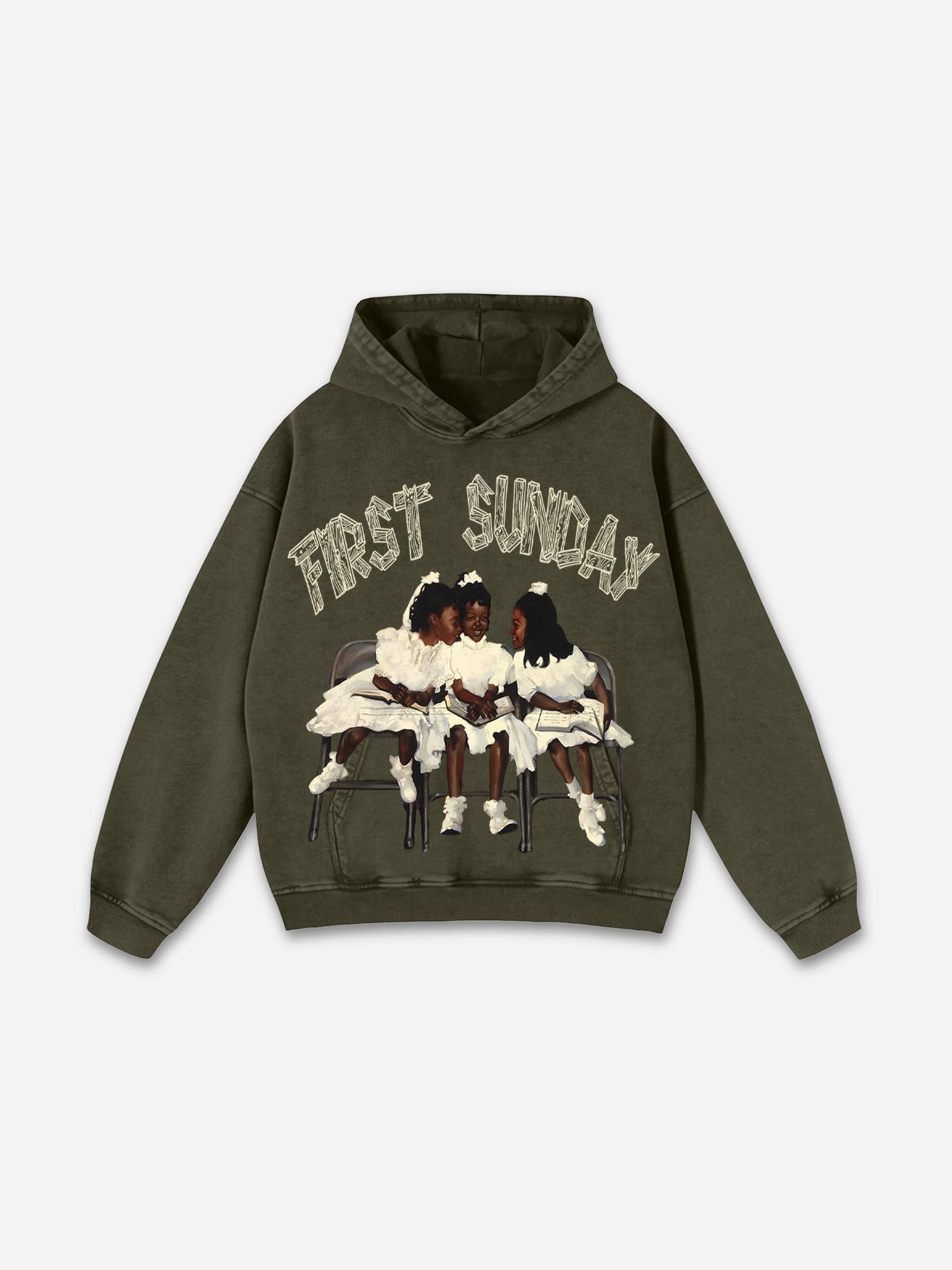 Sopula Vintage Til Death Do Us Part Graphic Acid Washed Hoodie Product Image