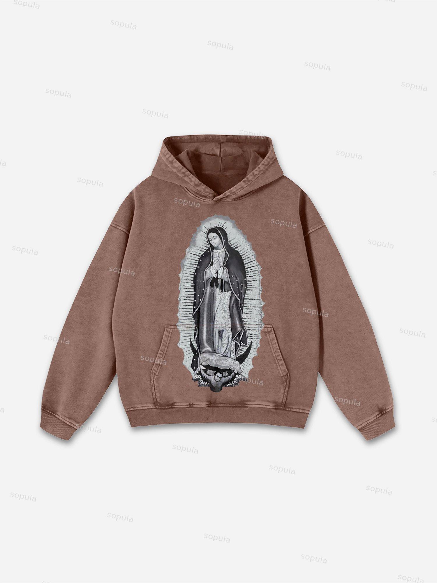 Vintage Spider Graphic Acid Washed Oversized Hoodie Product Image