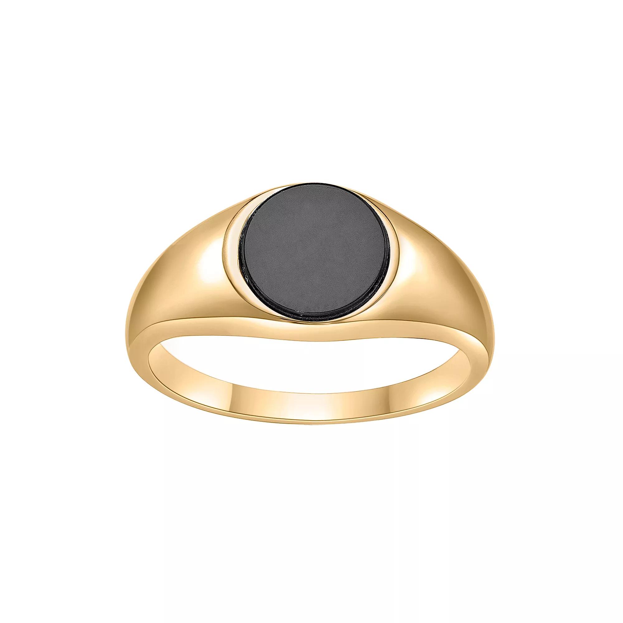Gemminded Sterling Silver Black Onyx Signet Ring, Women's, Size: 9 Product Image