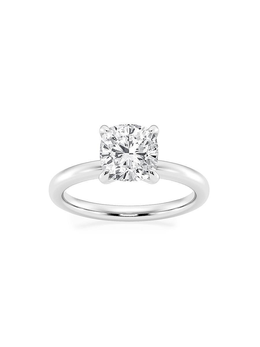 Womens 14K White Gold & Cushion-Cut Lab-Grown Diamond Solitaire Ring/0.50-5.00 TCW Product Image