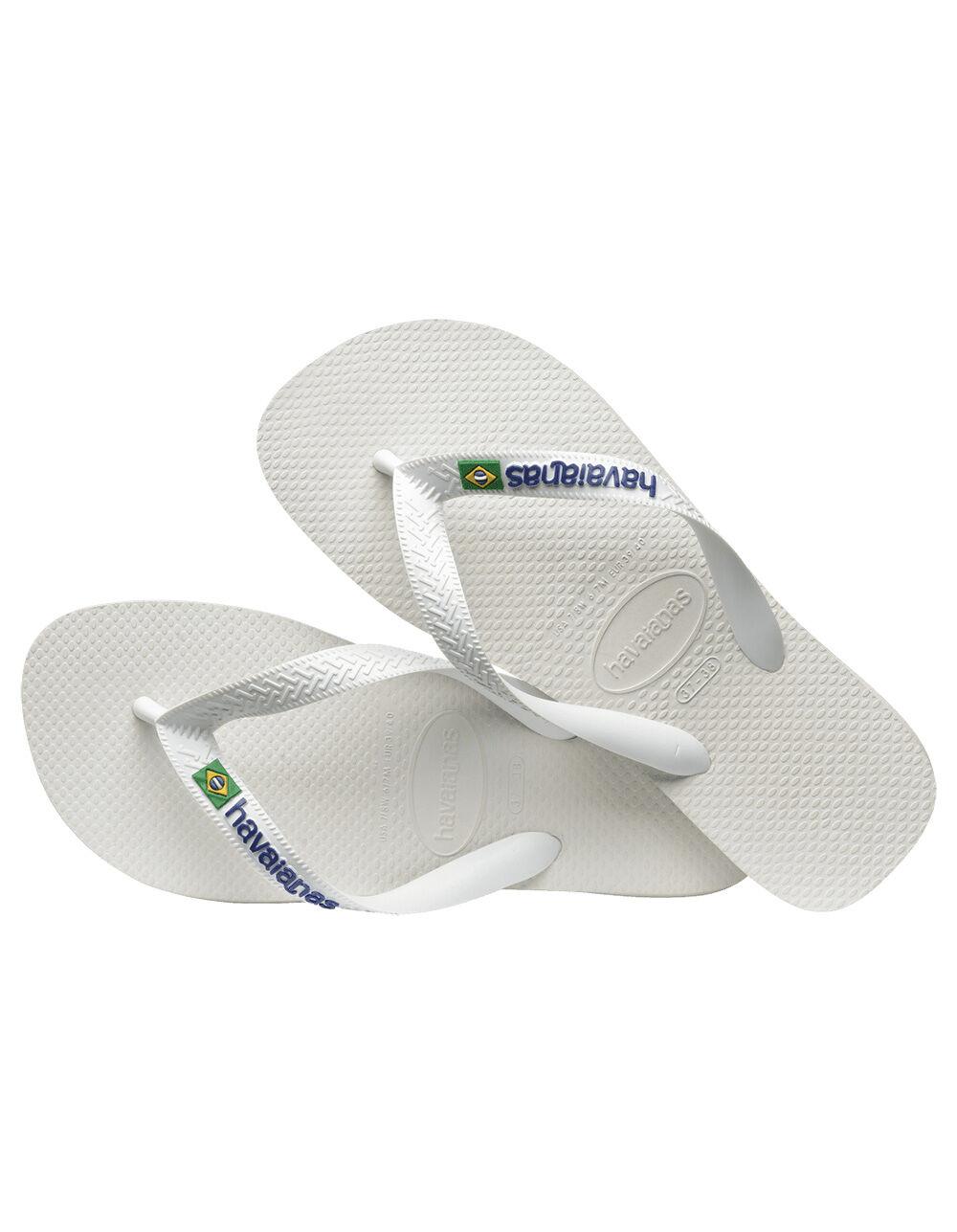 HAVAIANAS Brazil Logo Womens Flip Flops - WHITE Product Image