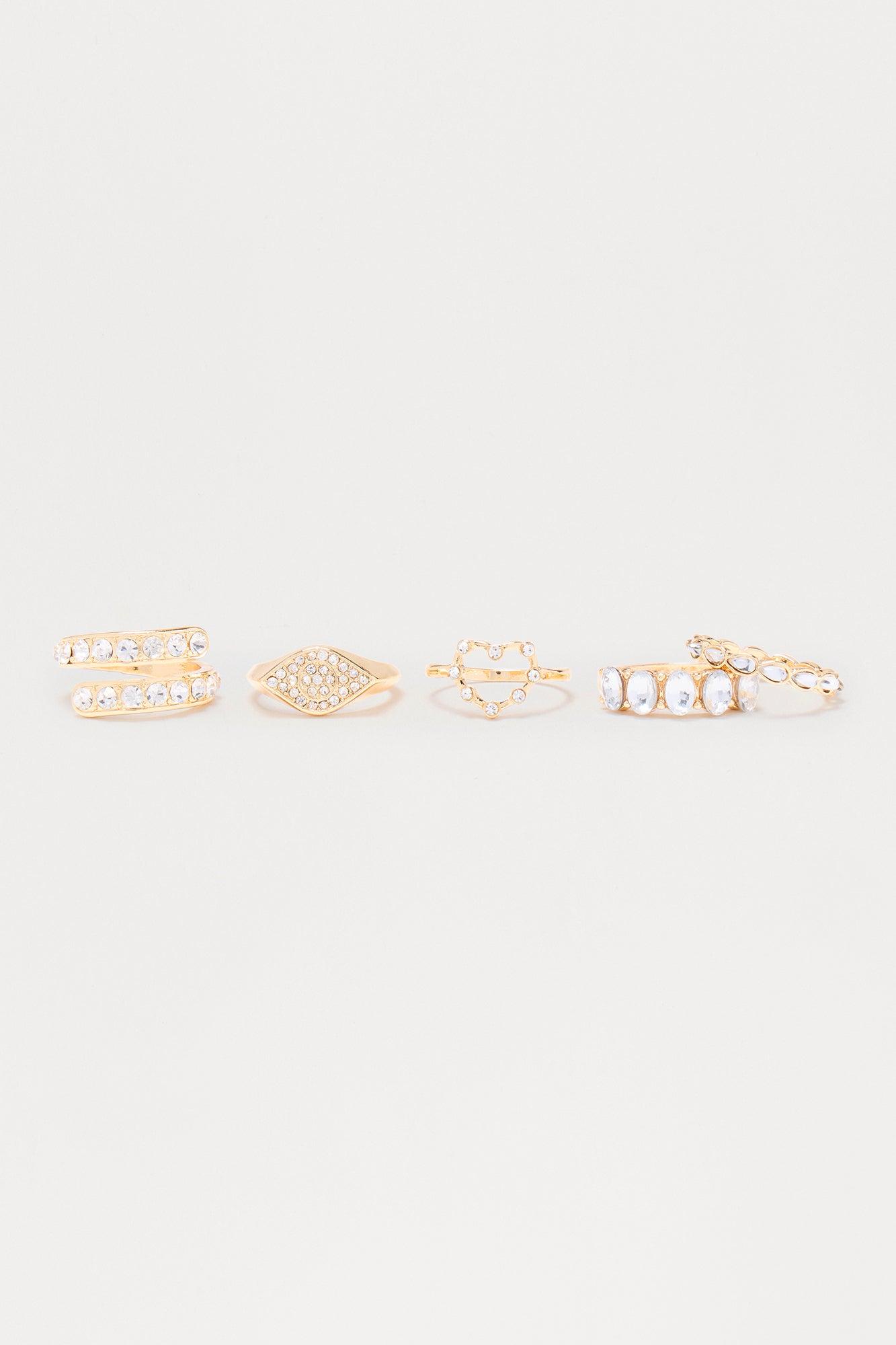 My Jeweled 5 Piece Ring Set - Gold Female Product Image