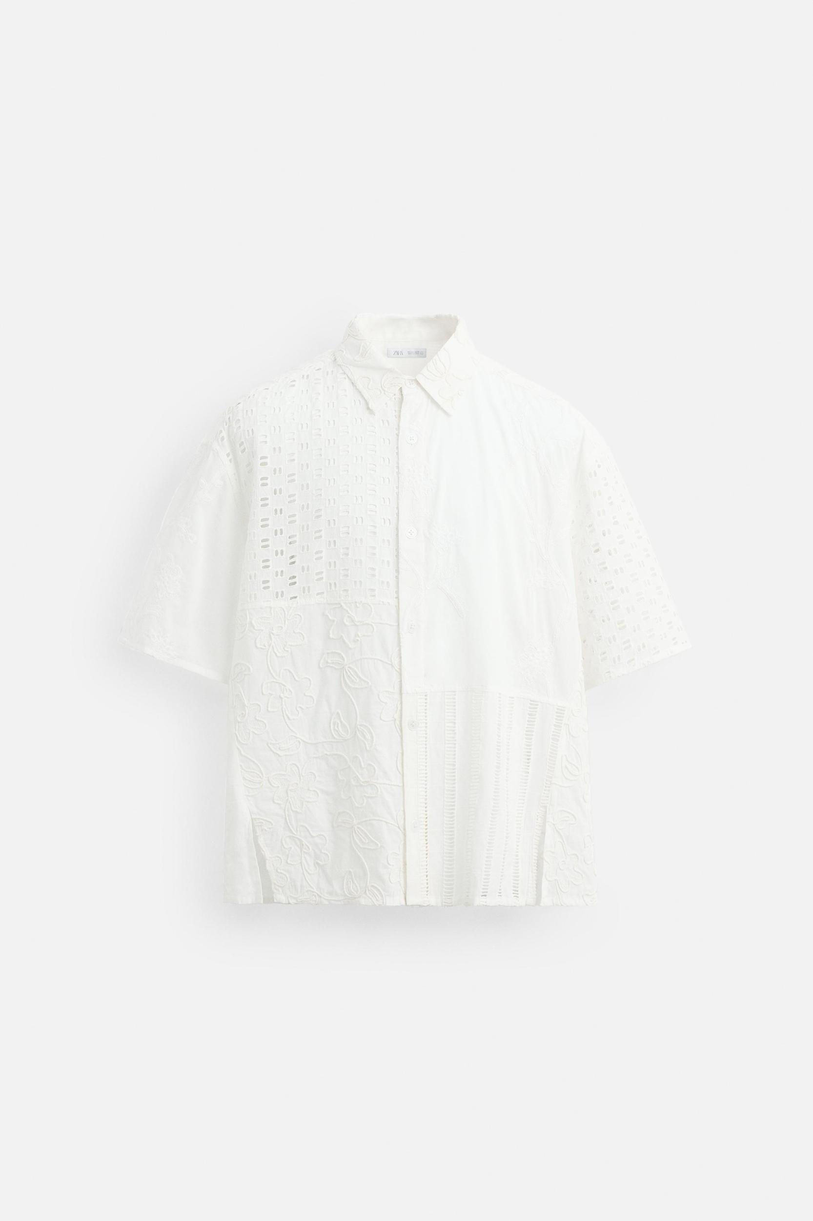 DIE-CUT EMBROIDERED PATCHWORK SHIRT Product Image