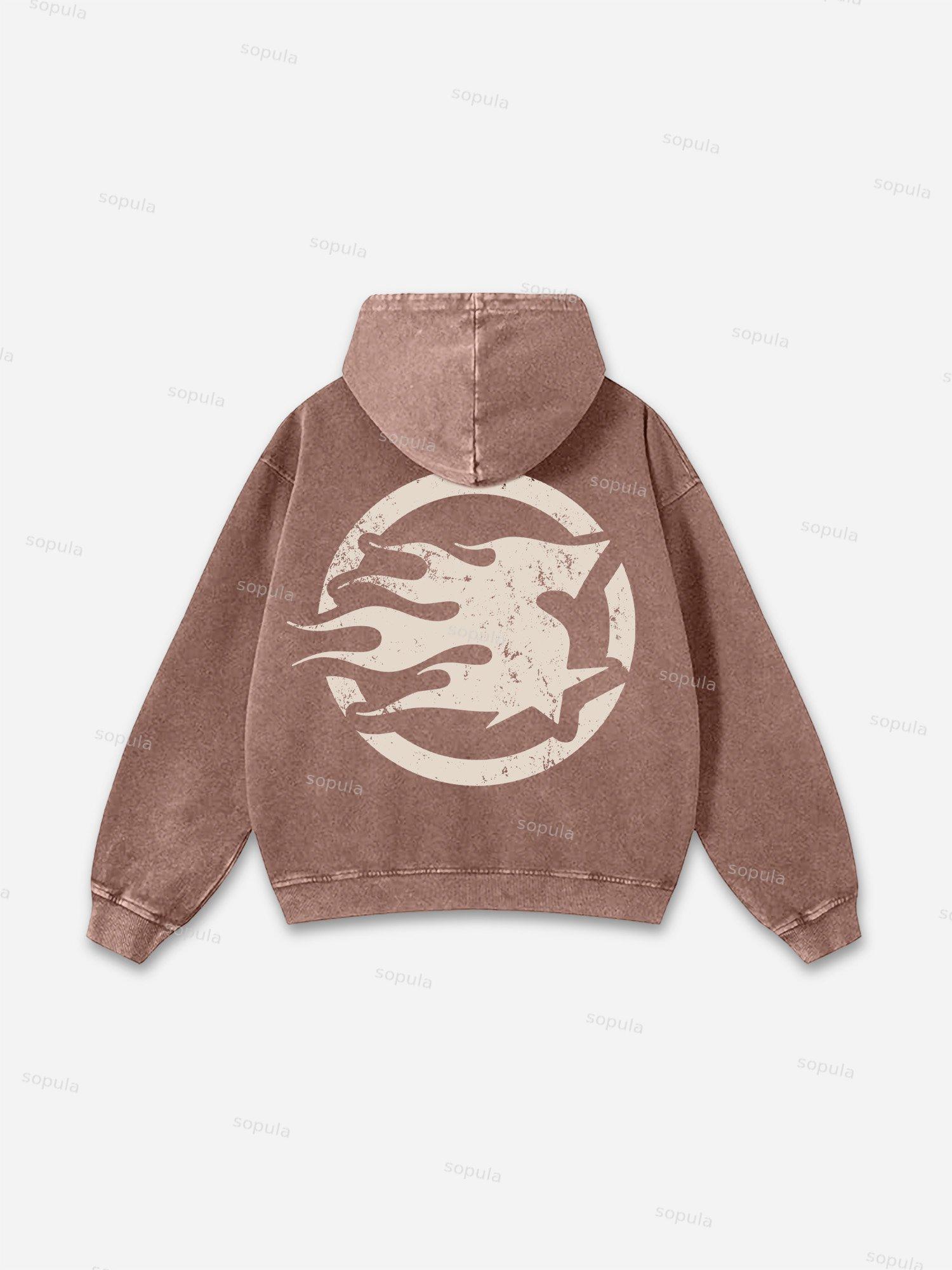 Sopula Basic Graphic Washed Hoodie Product Image