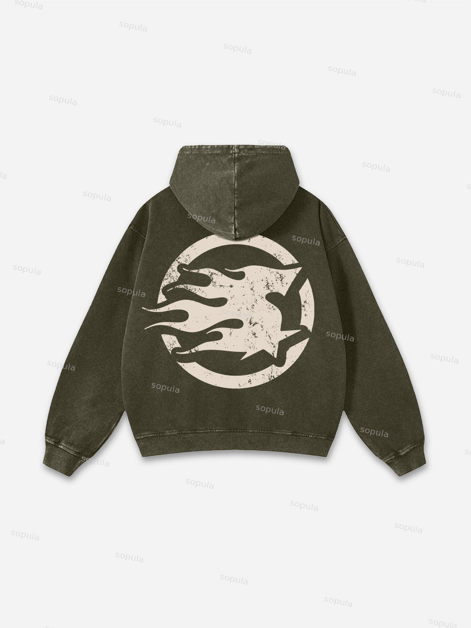 Sopula Basic Graphic Washed Hoodie Product Image