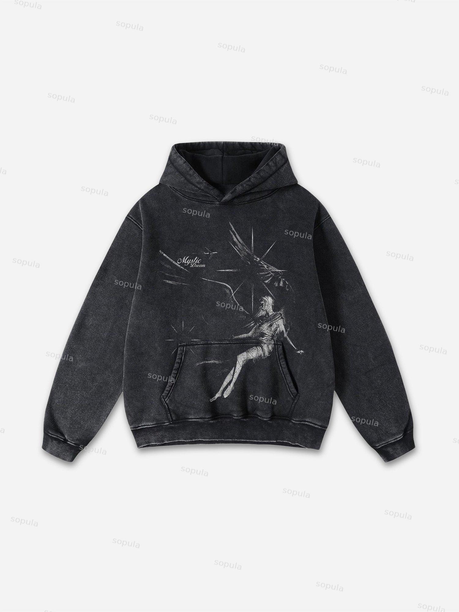 Sopula Vintage Our Lady Of Guadalupe Graphic Acid Washed Oversized Hoodie Product Image