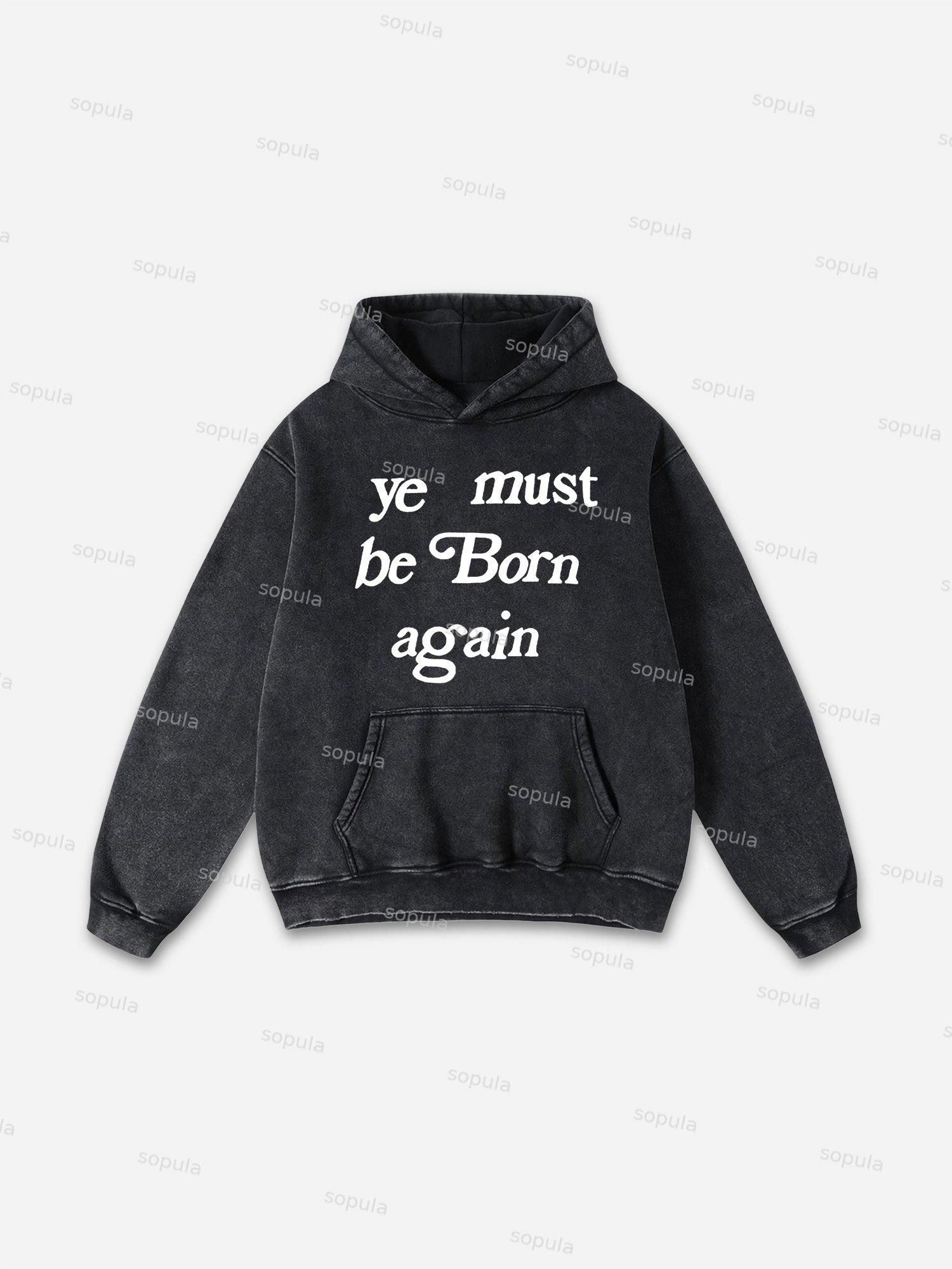 Sopula Vintage Move In Silence Graphic Acid Washed Oversized Hoodie Product Image