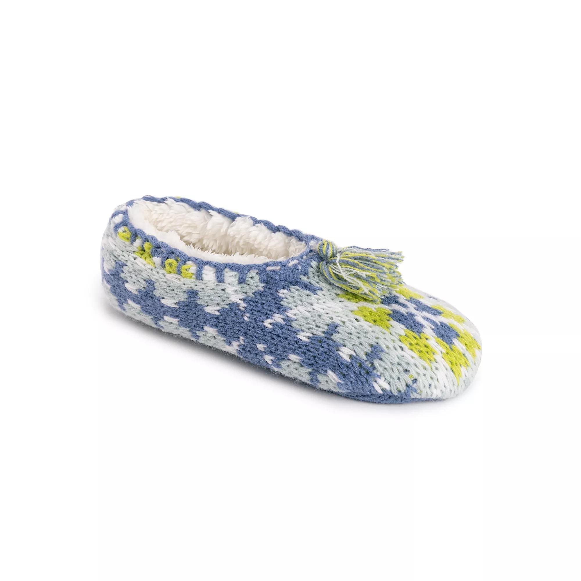 MUK LUKS Womens Knit Ballerina Slippers, Blue Blue Product Image