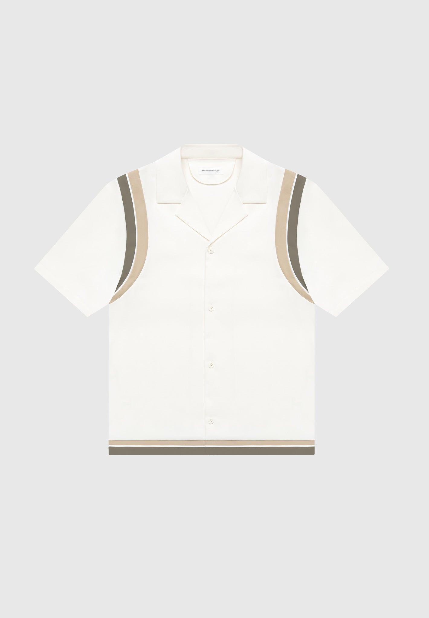 Varsity Revere Shirt - Cream Male Product Image