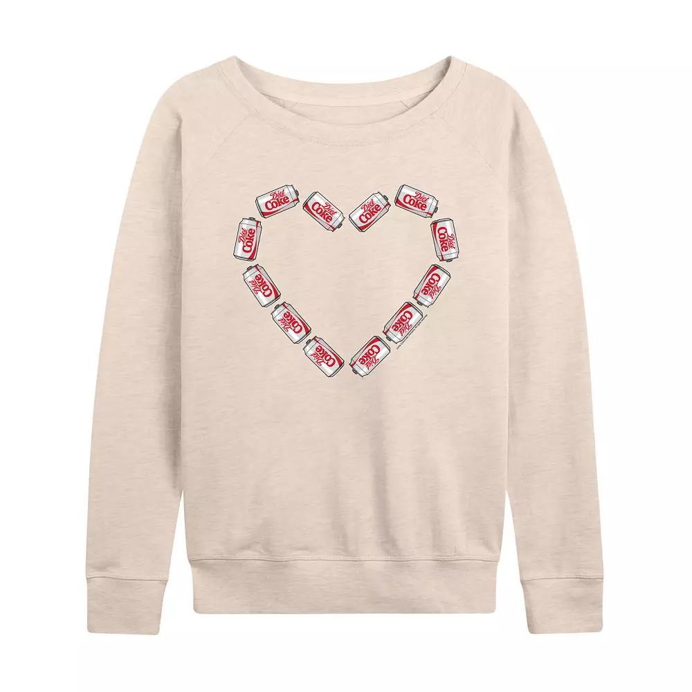Women's Diet Coke Can Heart French Terry Long Sleeve Tee,  Product Image