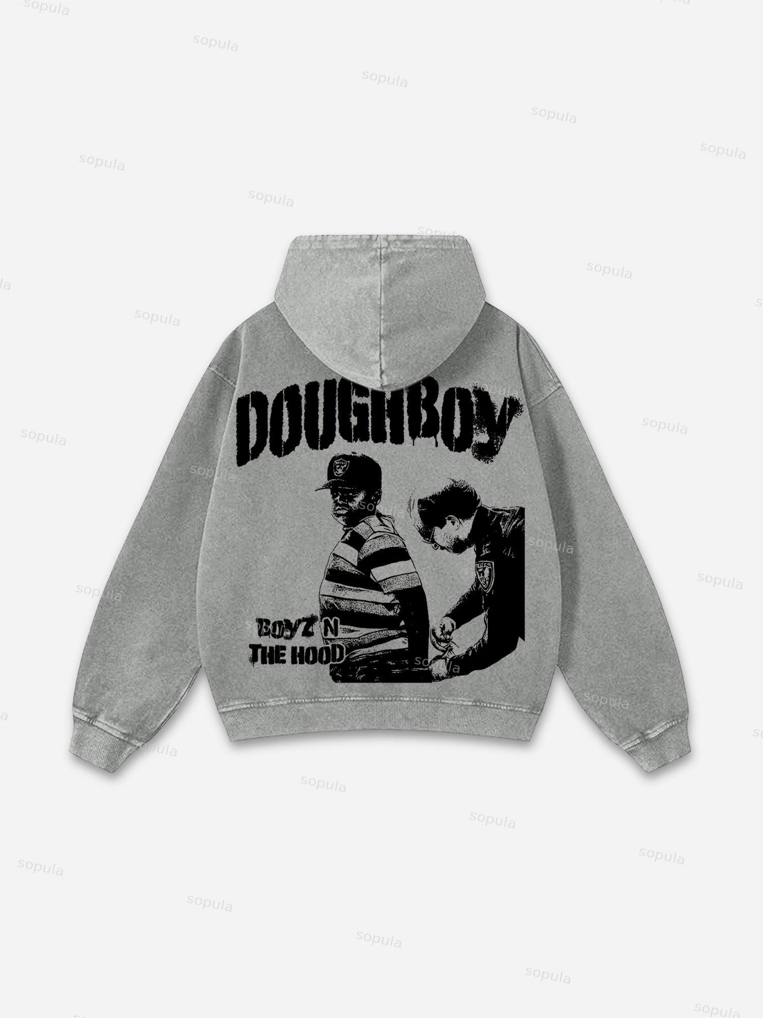 Boyz N The Hood Vintage Aged Graphic Acid Wash Hoodie Product Image