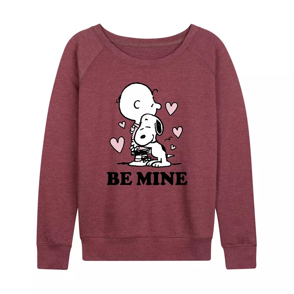 Women's Peanuts Charlie Brown & Snoopy Be Mine French Terry Long Sleeve Tee,  Product Image