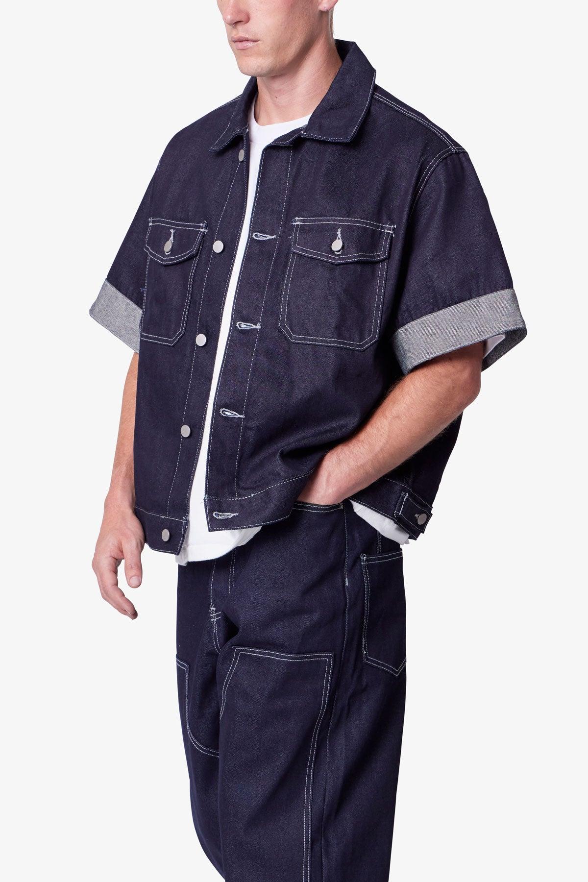 Raw Denim Work Shirt - Blue Product Image