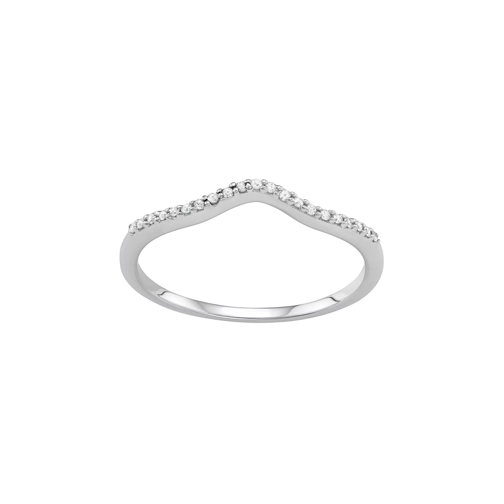 Jewelexcess Sterling Silver Diamond Accent V Ring, Women's,  Product Image