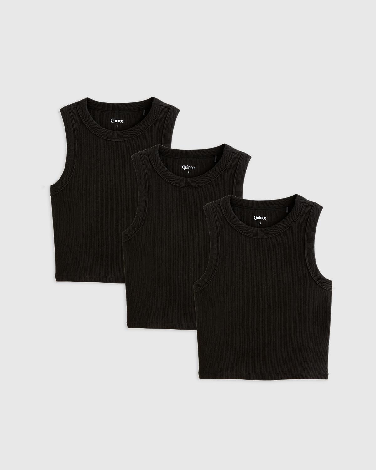 Quince | Women's Micro-Rib Cropped Cutaway Tank Top Organic Cotton Product Image