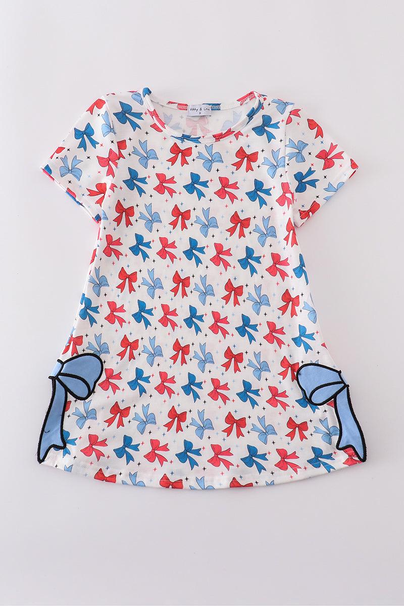 Bow applique print mom&me dress Product Image