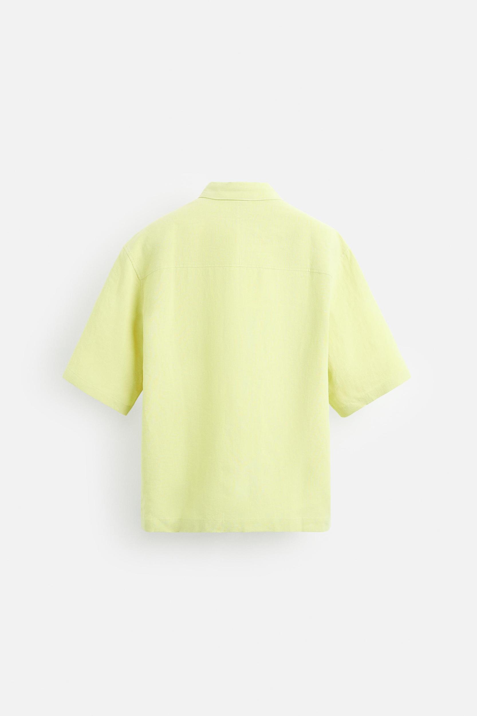 100% LINEN POCKET SHIRT Product Image