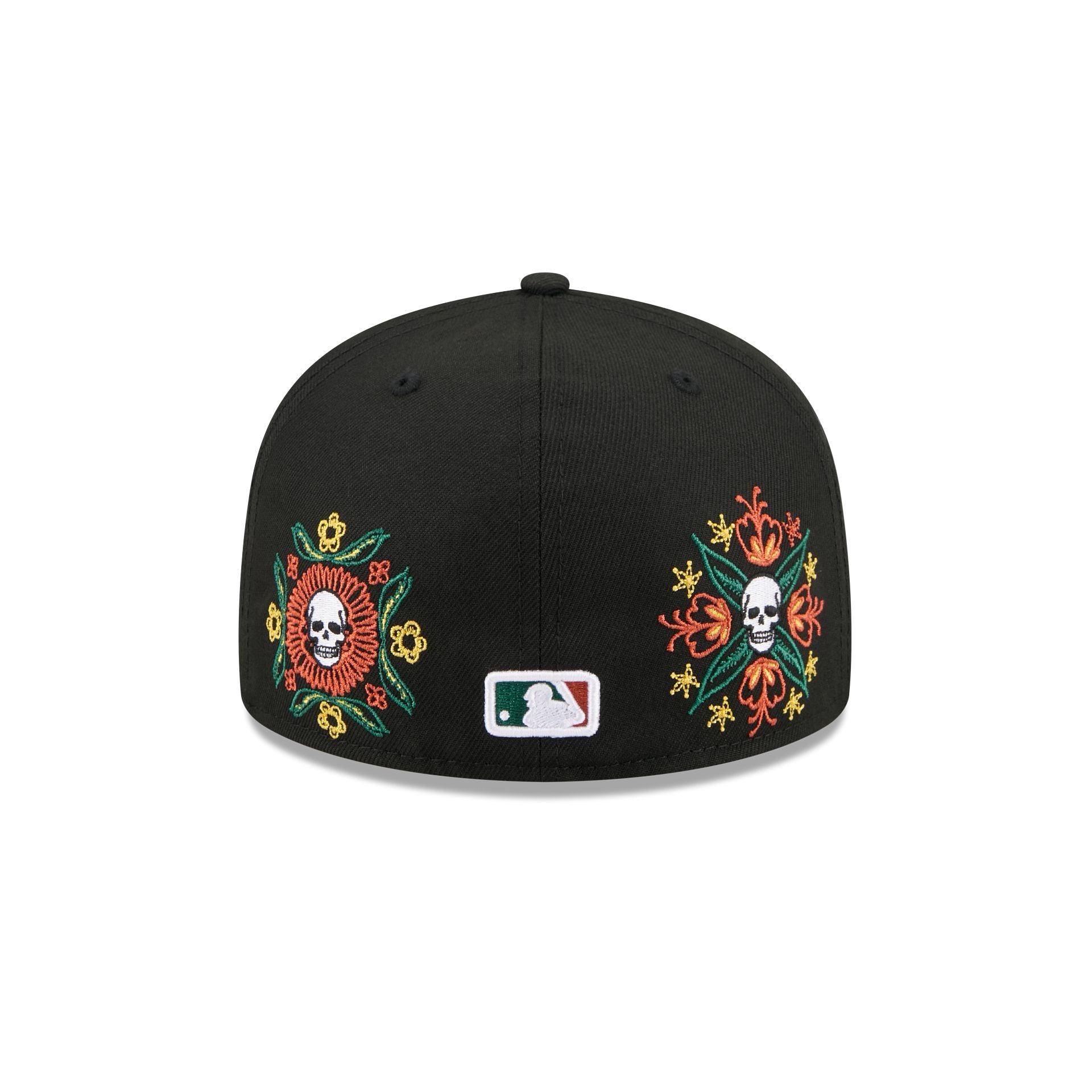 New York Yankees Day of the Dead Skull & Flowers 59FIFTY Fitted Hat Male Product Image