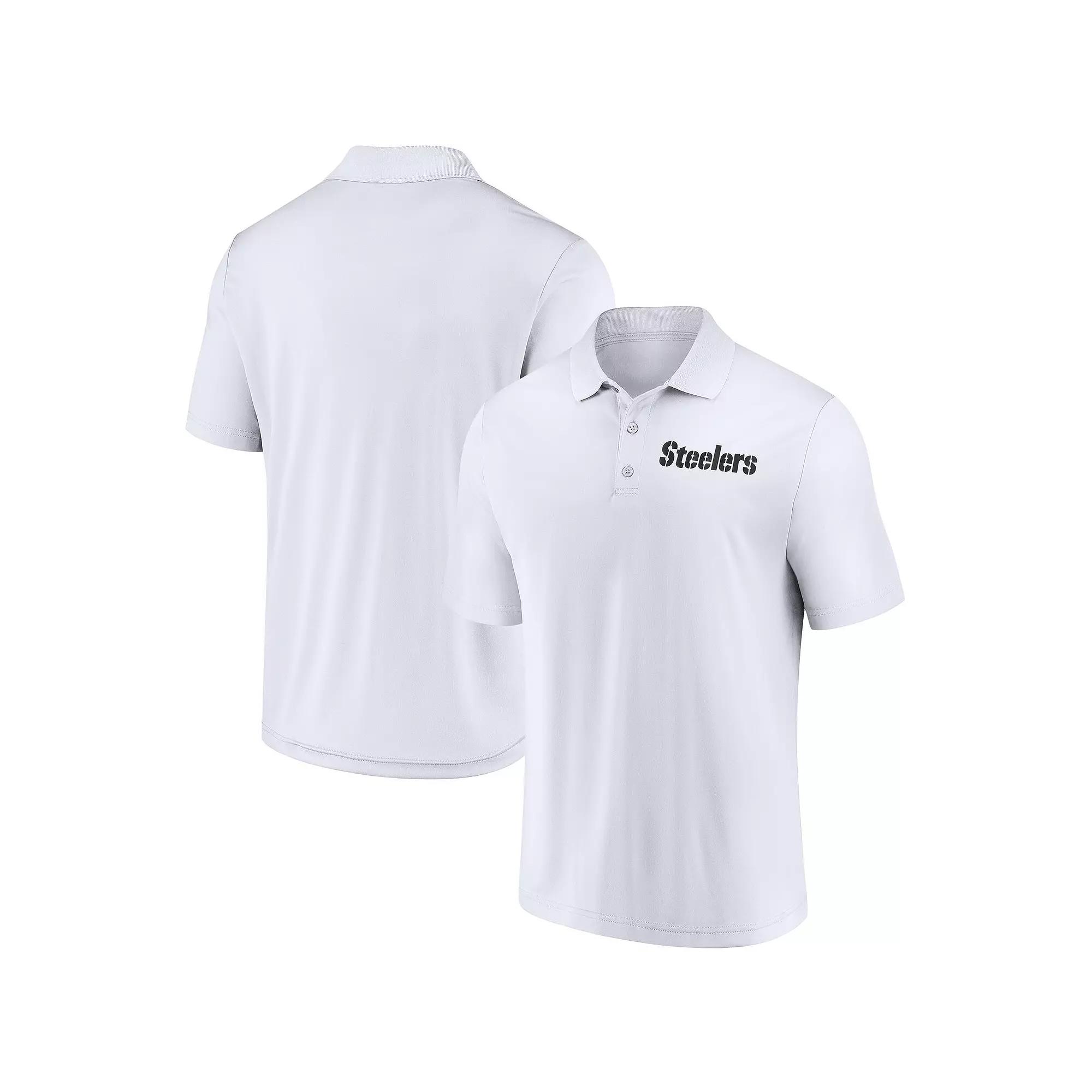 Men's Fanatics White Pittsburgh Steelers Lockup Polo,  Product Image