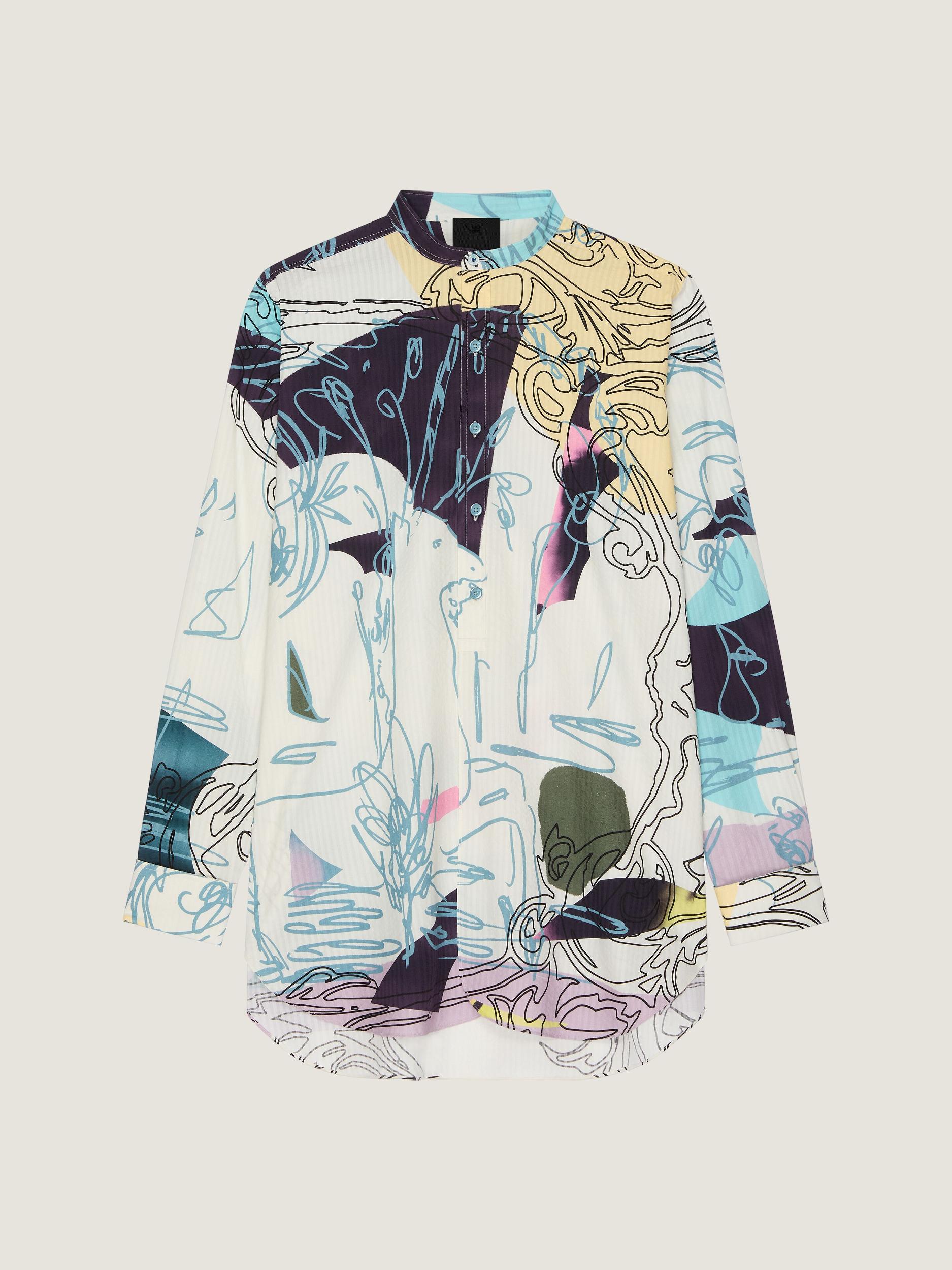 Printed bermuda shorts in seersucker cotton Product Image