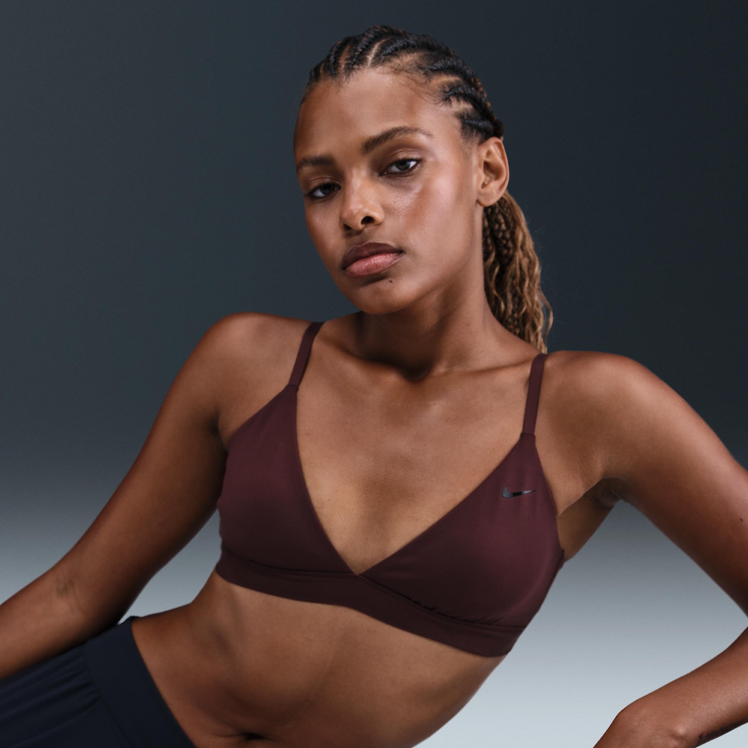 Nike Womens Form Light-Support Non-Padded Triangle Sports Bra | HQ7003-652 Product Image