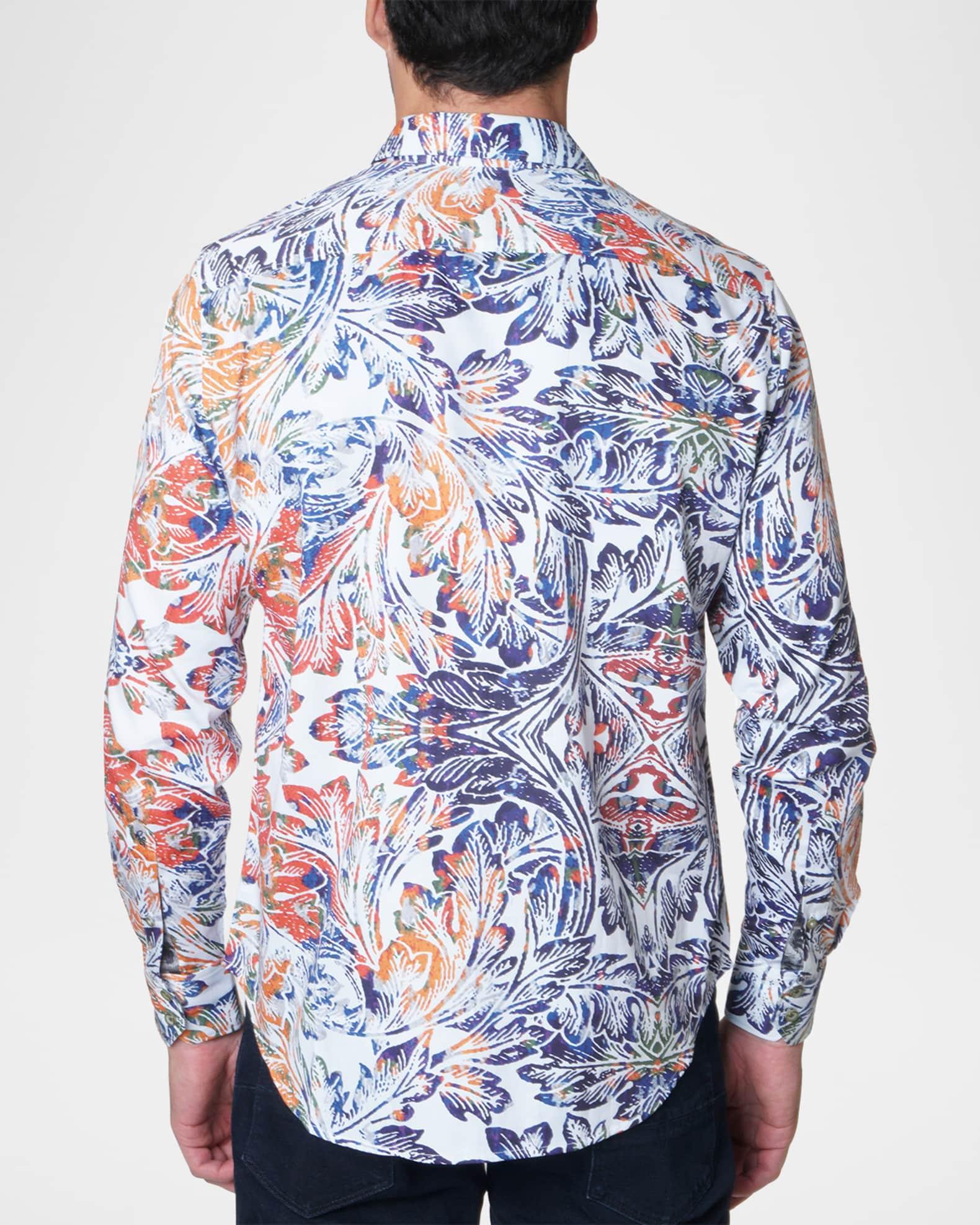 Men's Leaf-Print Sport Shirt Product Image