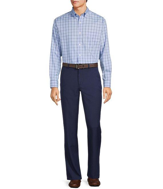 Gold Label Roundtree & Yorke Big & Tall Non-Iron Long Sleeve Windowpane Sport Shirt Product Image